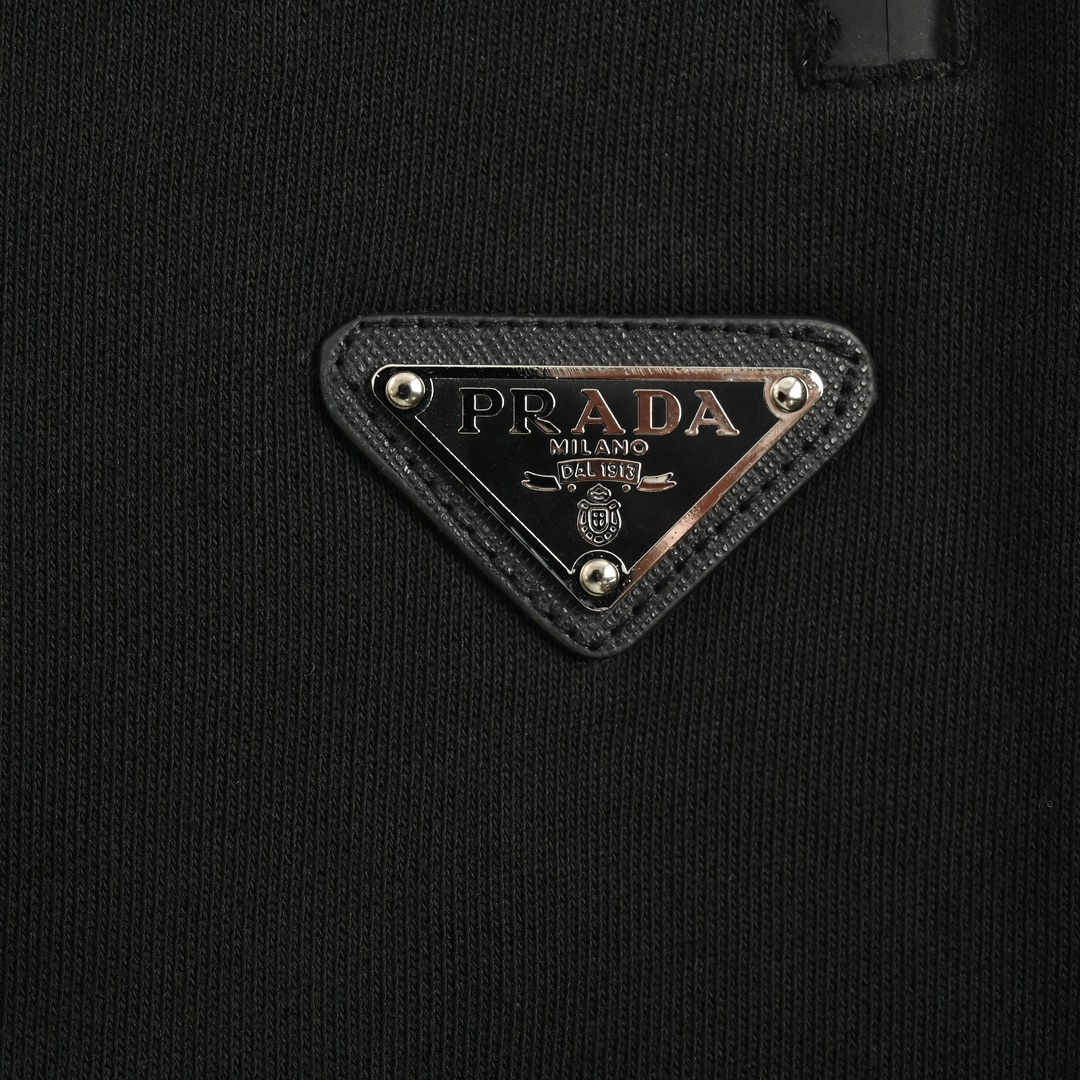 Prada triangle logo taped pocket trousers