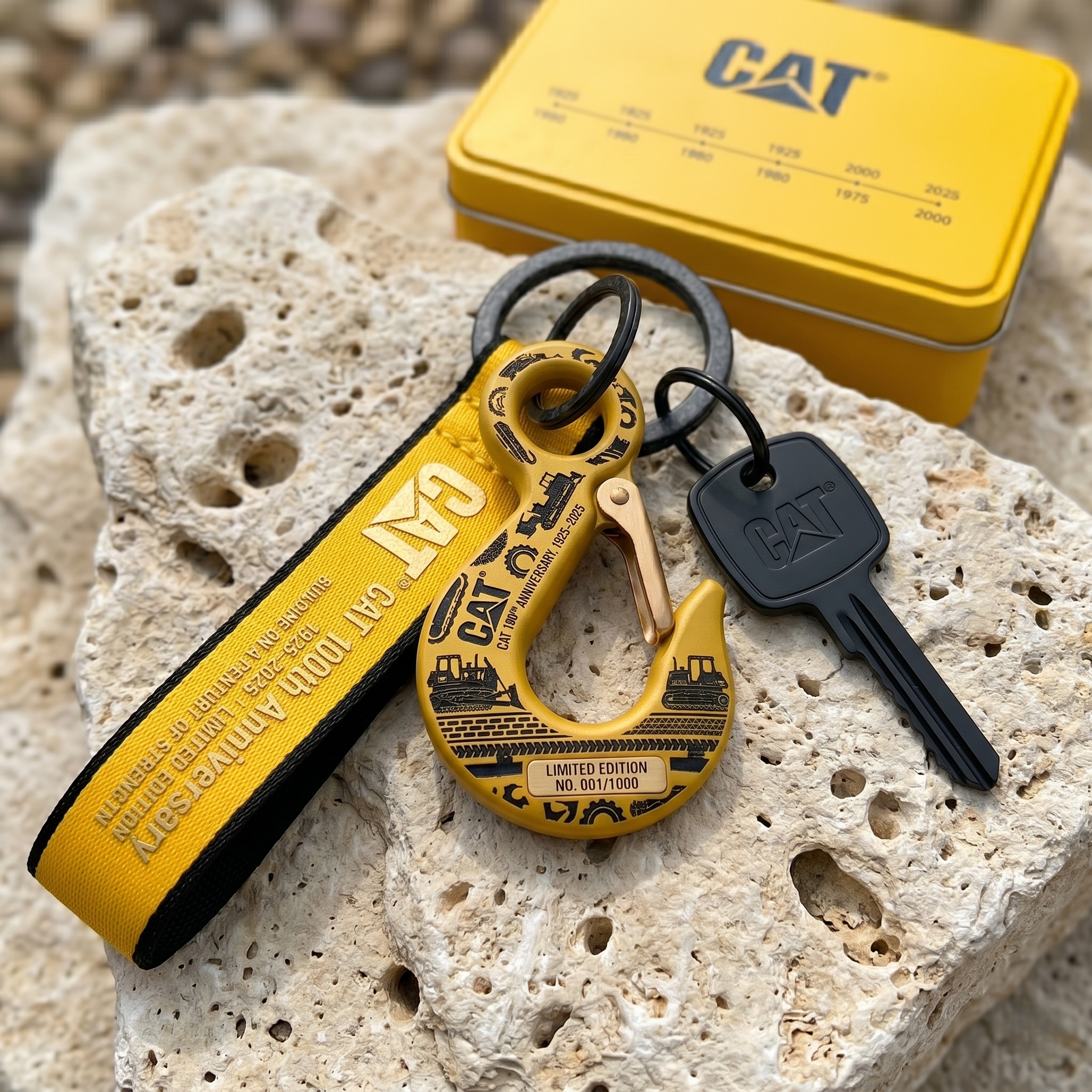 CAT 100th Anniversary Grab Hook Keychain