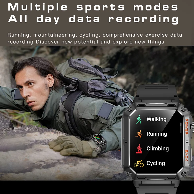 2024 New Men's smartwatch Bluetooth Headset HD Bluetooth Call Business Outdoor Sports IP68 Waterproof watch for Android iOS