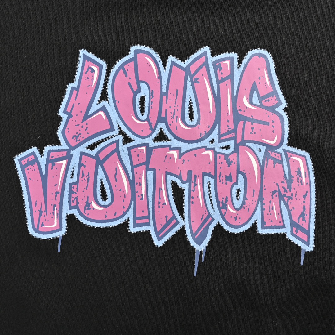 Louis Vuitton 24Fw crewneck sweatshirt with graffiti logo on front and back