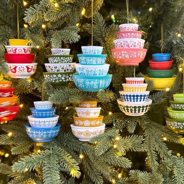 🎅Christmas Hot Sale 70% OFF🔥Miniature Pyrex Bowl Stack Ornament