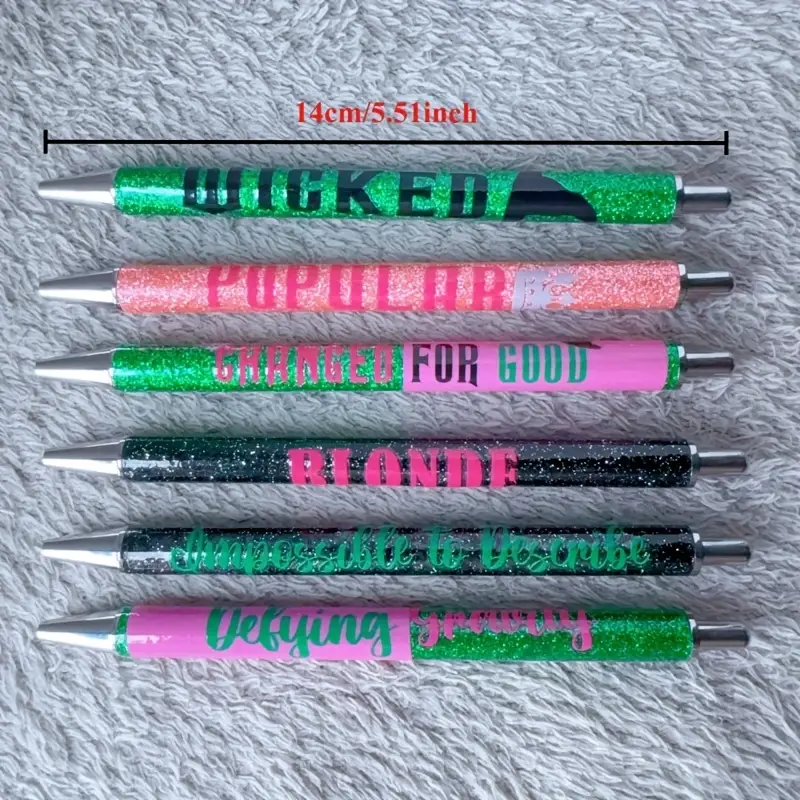 6pcs Wizard of Oz Magic Style Theme Glitter Pens