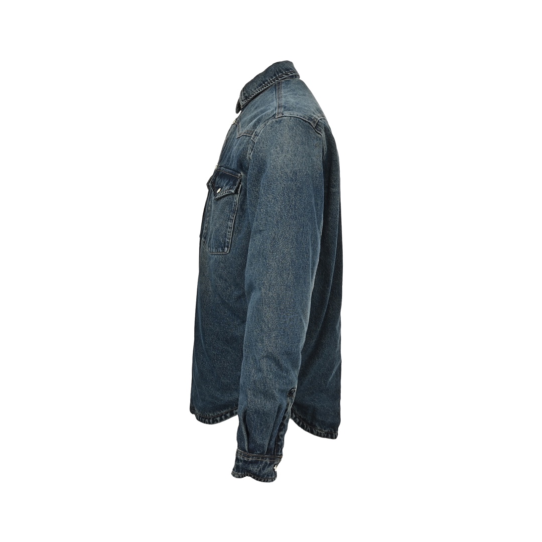 Prada 24Fw triangle logo denim quilted jacket