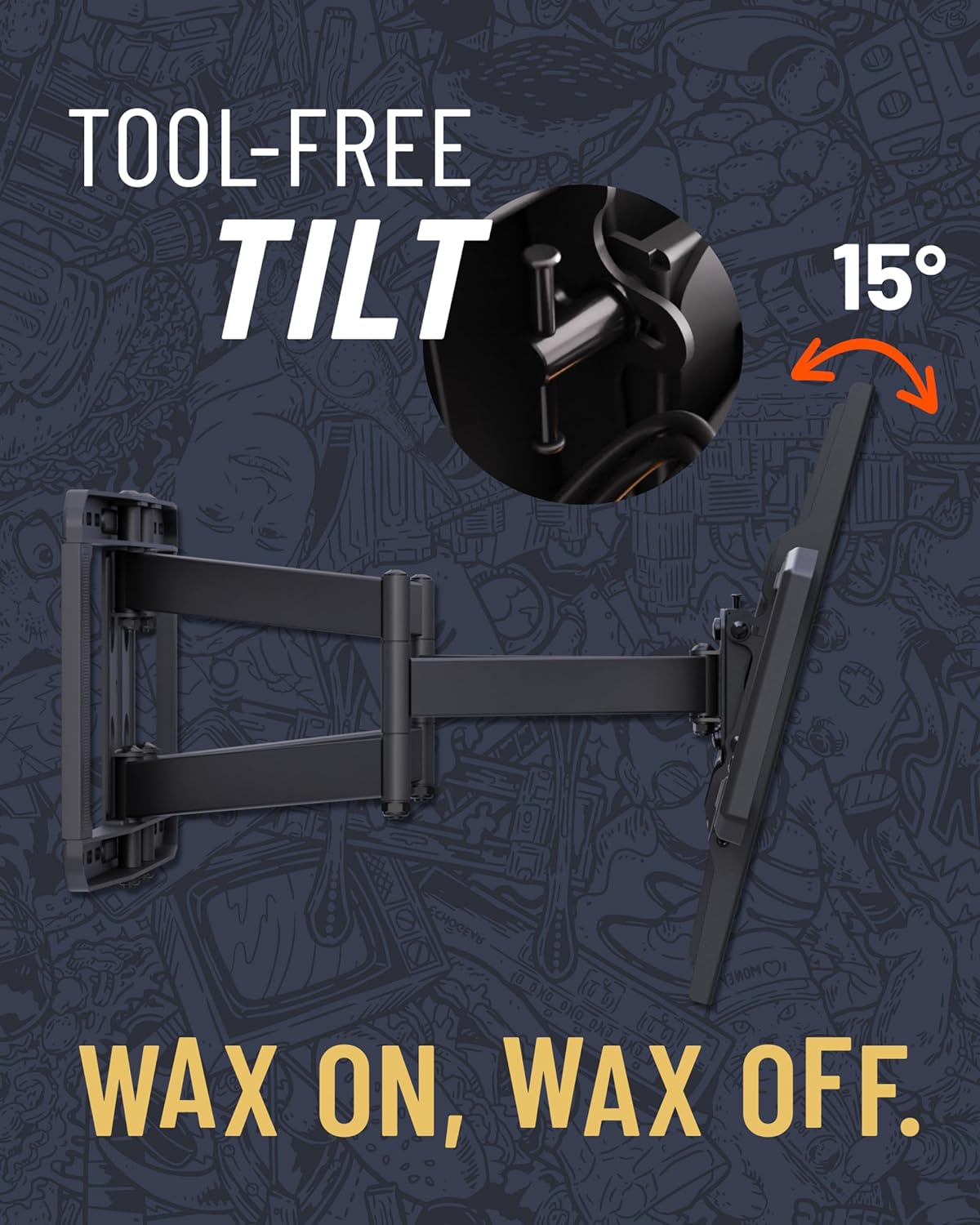 ECHOGEAR MaxMotion TV Wall Mount for Large TVs Up to 90