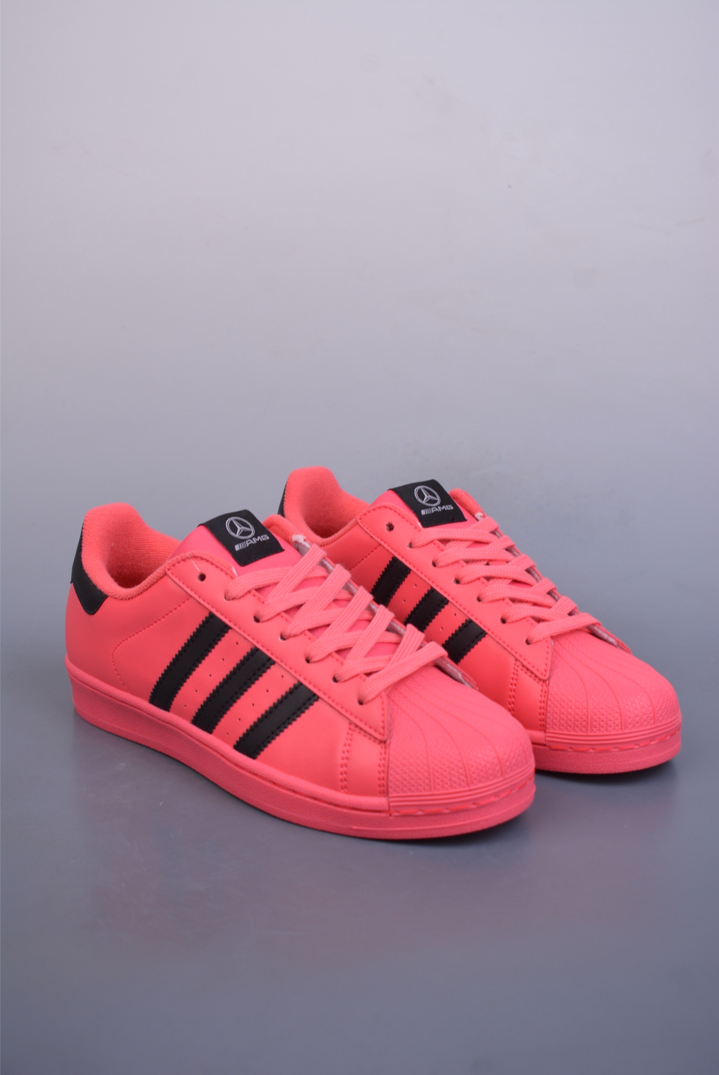 Mercedes-AMG x Adidas Originals Superstar II Sneakers Rose Red Black AG1899