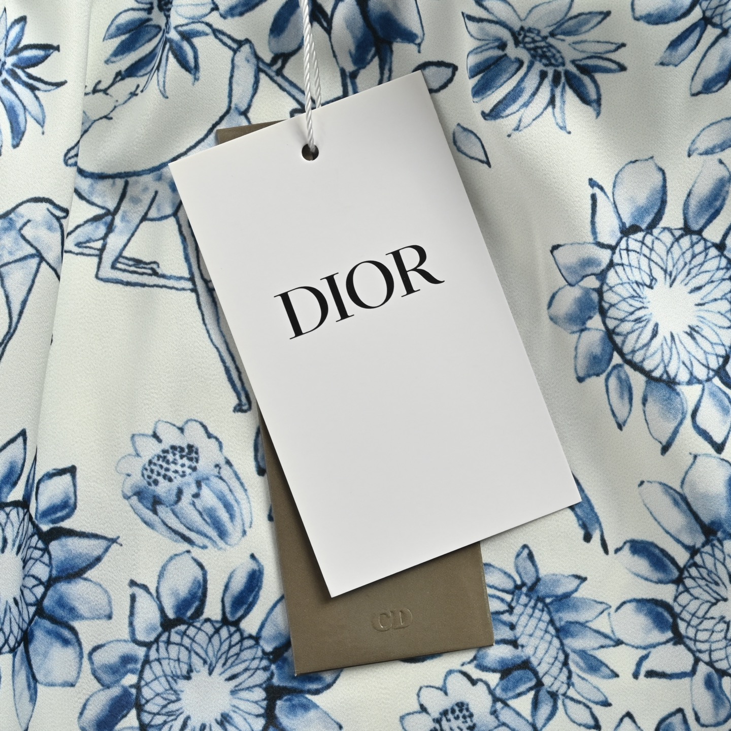Dior Blue and White Porcelain Print Shorts