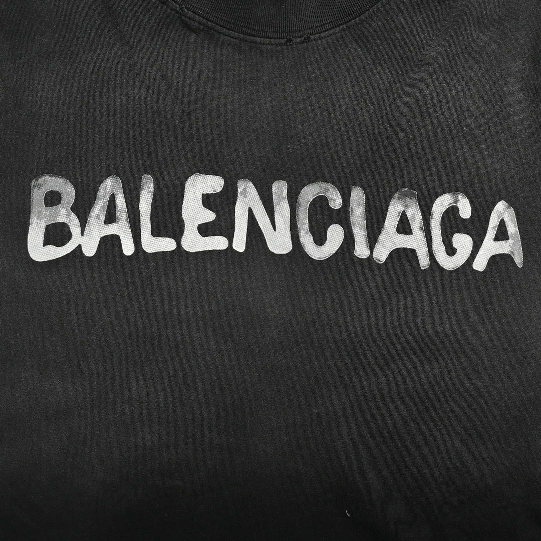 Balenciaga 24ss double B printed back washed shorts
