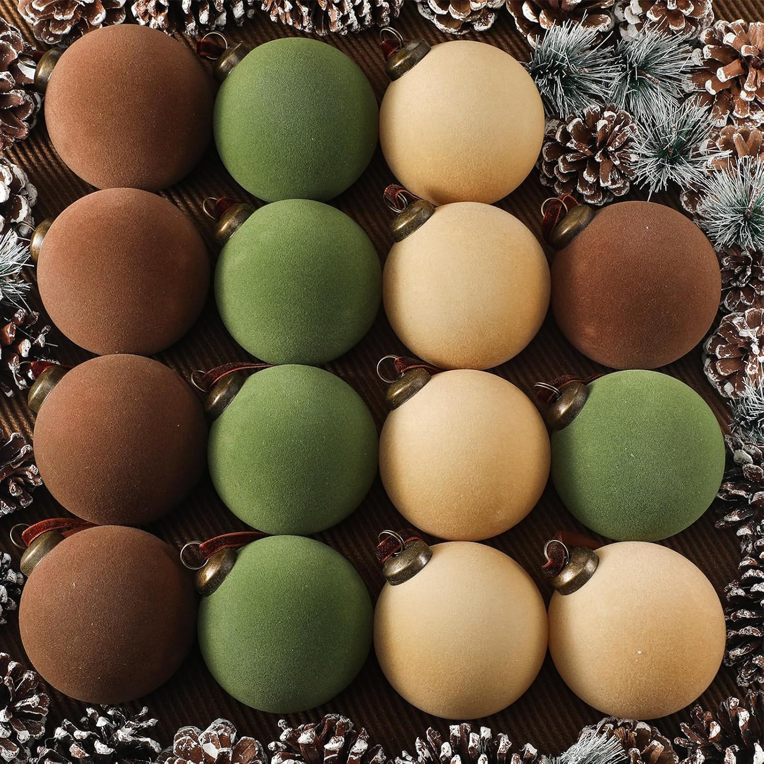 On Sale🔥Set of 15 pcs Velvet Christmas Balls Ornaments
