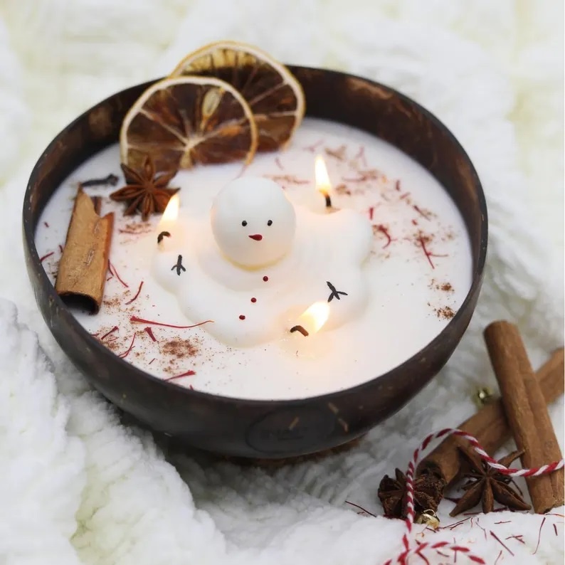 Christmas Snowman Candle🕯️