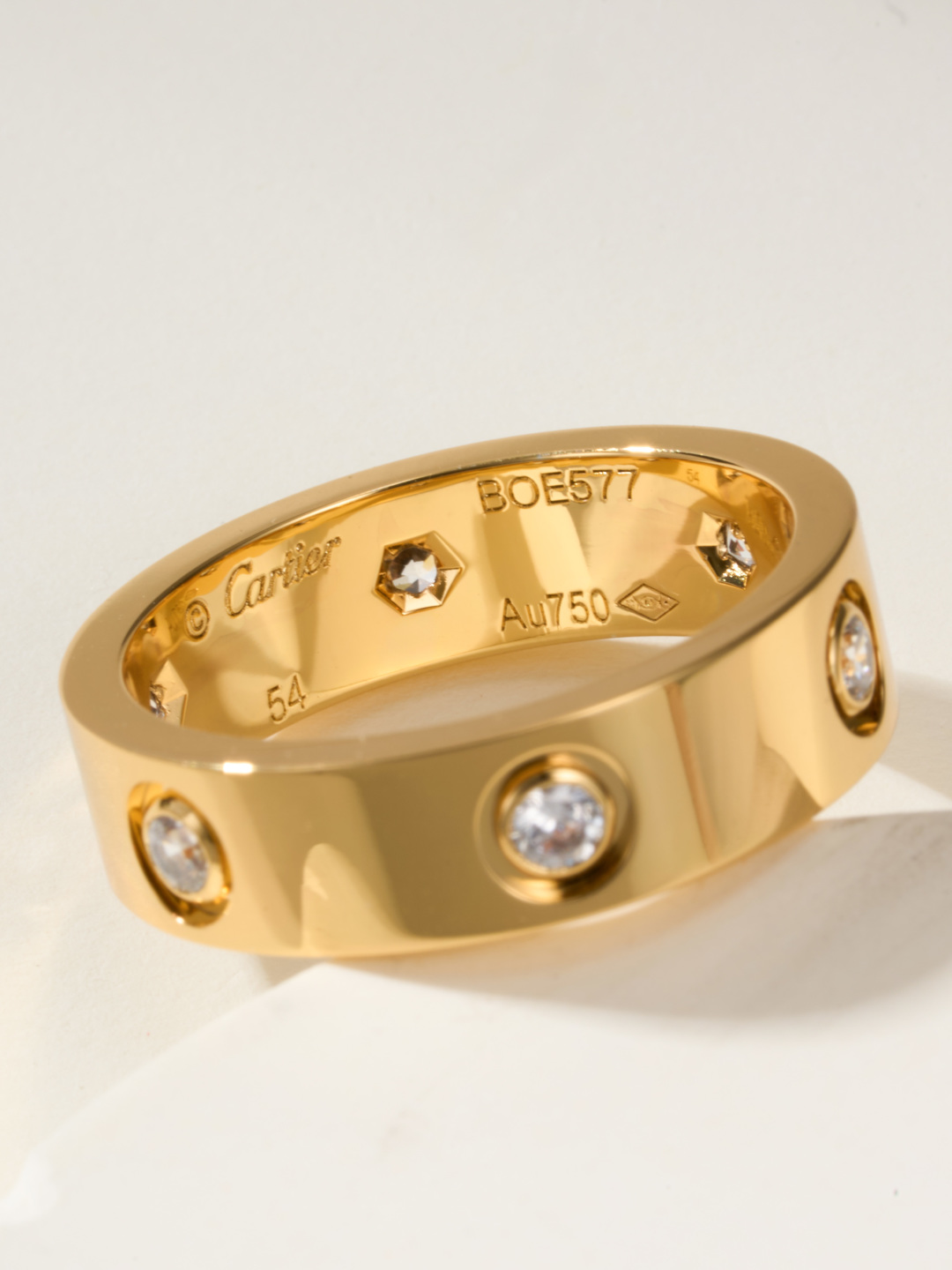 Cartier love wide six diamond ring