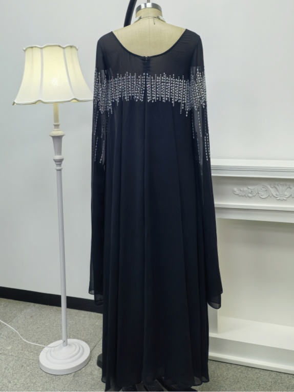 V-Neck Rhinestone Elegant Dress