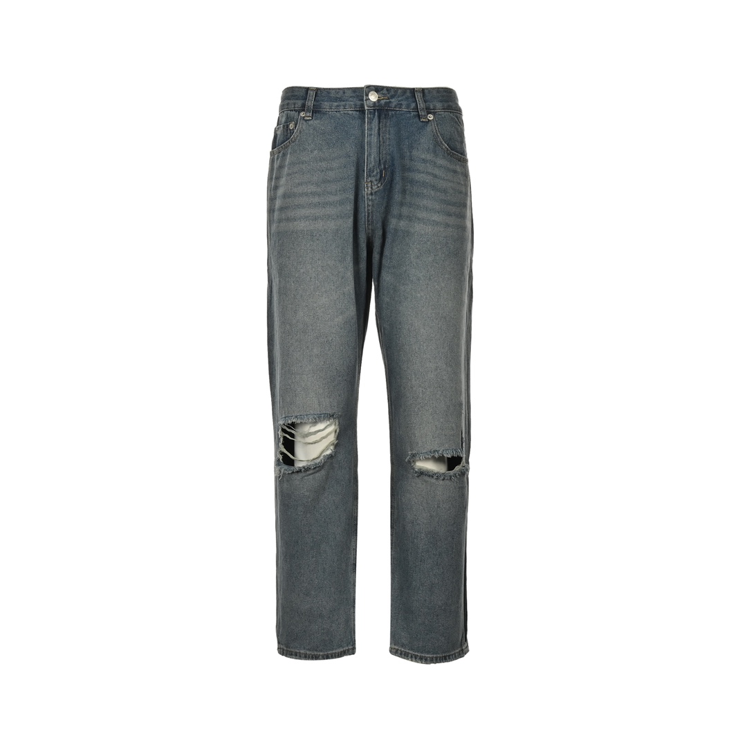 Balenciaga Washed Cut Destroyed Jeans