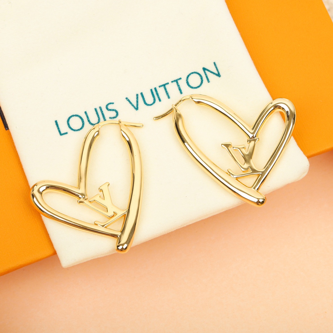 Louis Vuitton Hollow Heart Earrings