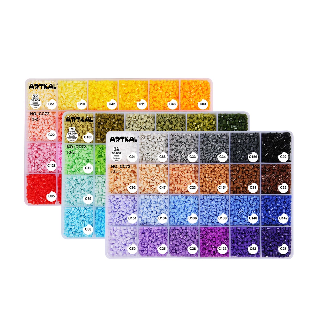 72 colors box set C-2.6mm mini Artkal beads CC72