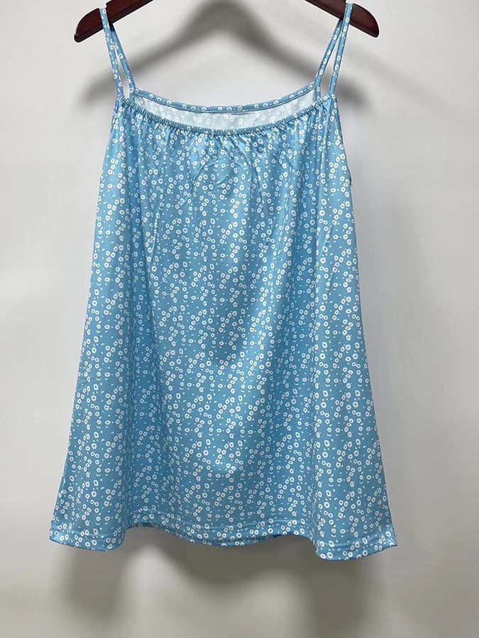 Women's Retro Floral Suspender Casual Shirt