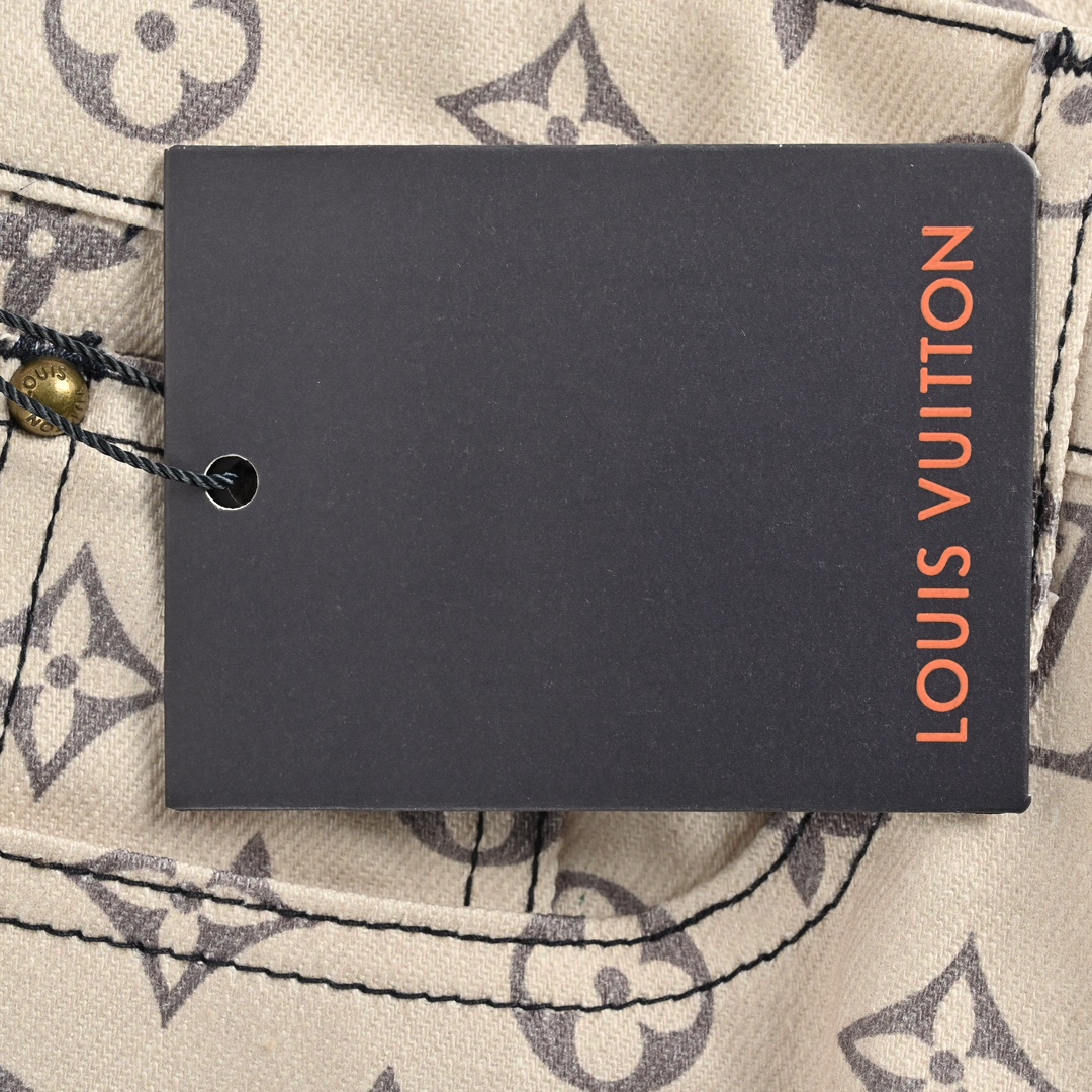 Louis Vuitton 24Fw Fire Cloud Monochrome Print Denim Pants