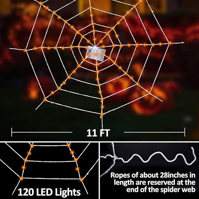 🔥On Sale🔥Halloween Decorations Spider Web Lights