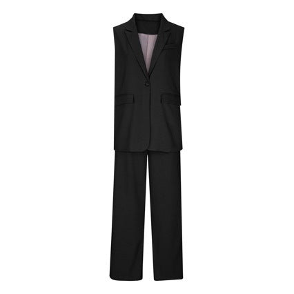 Sleeveless Small Suit and Straight-leg Trousers Suit for Women's Fashion