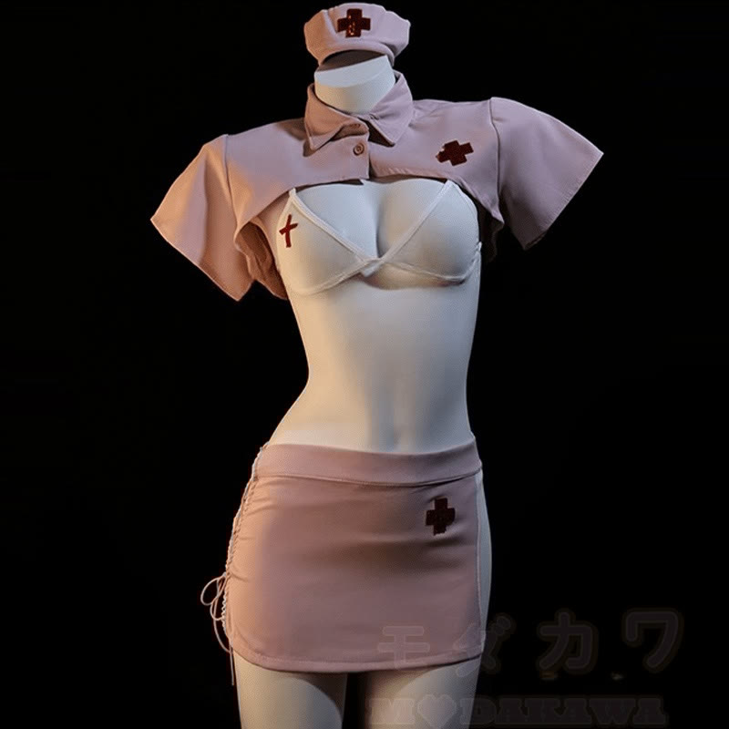 Cosplay Nurse Hollow Out Lingerie Set