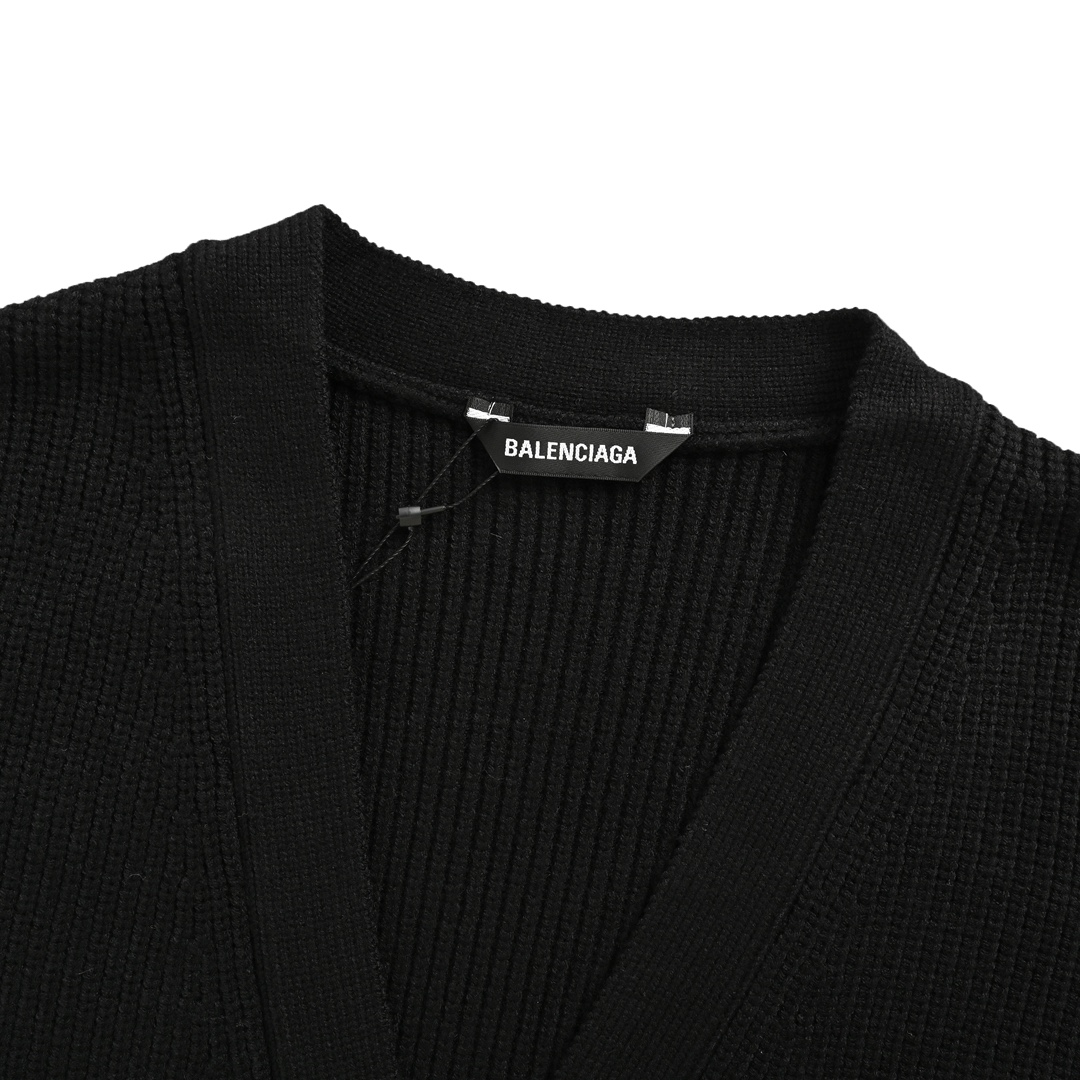 Balenciaga 24Fw sleeve badge knitted cardigan sweater
