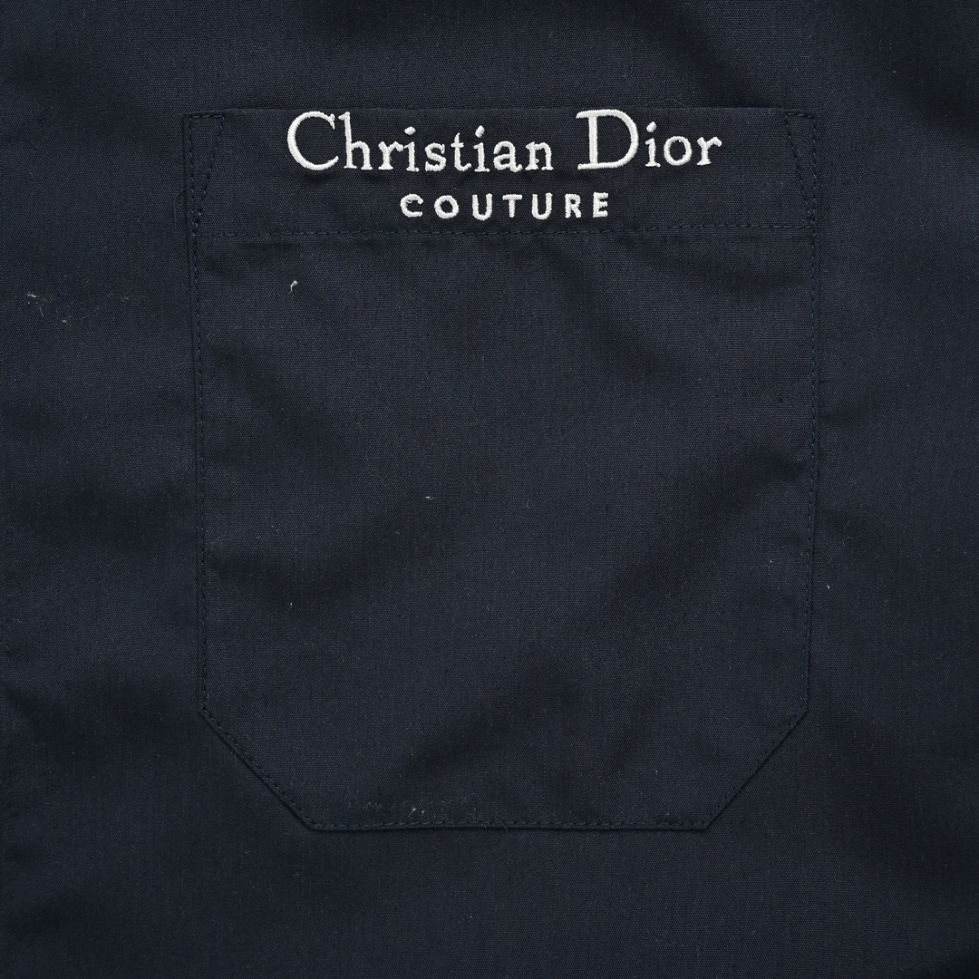 Dior 24Fw small logo embroidered long-sleeved shirt