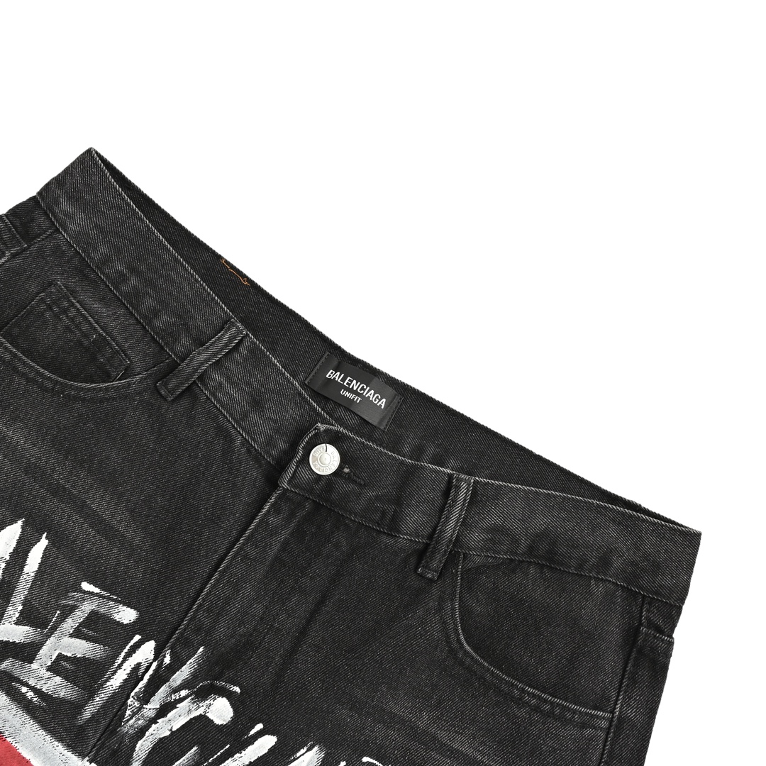 Balenciaga 24Fw Cola Print Vintage Jeans