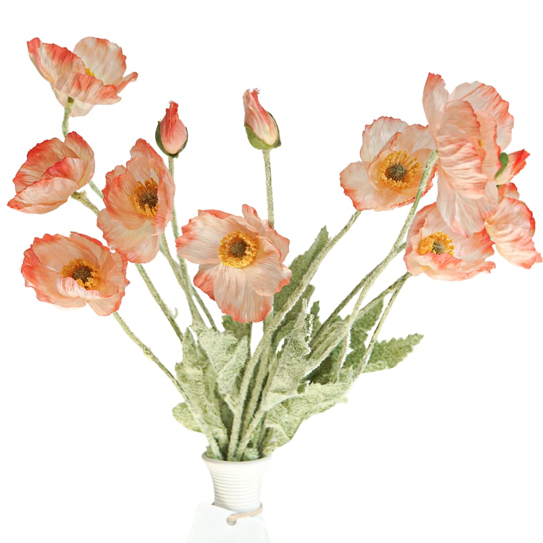 🔥Last Day 50% OFF🔥Artificial Poppy Silk Flowers for Home Decor, Wedding Bouquet(Set of 5 stems)📦BUY 2SETS GET 10% OFF & FREE SHIPPING NOW
