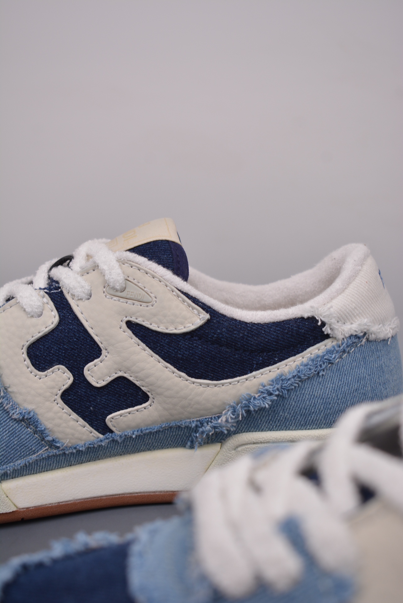 Fendi Match Sneaker Low Velcro Denim Blue 7E1495AMF1F1JID