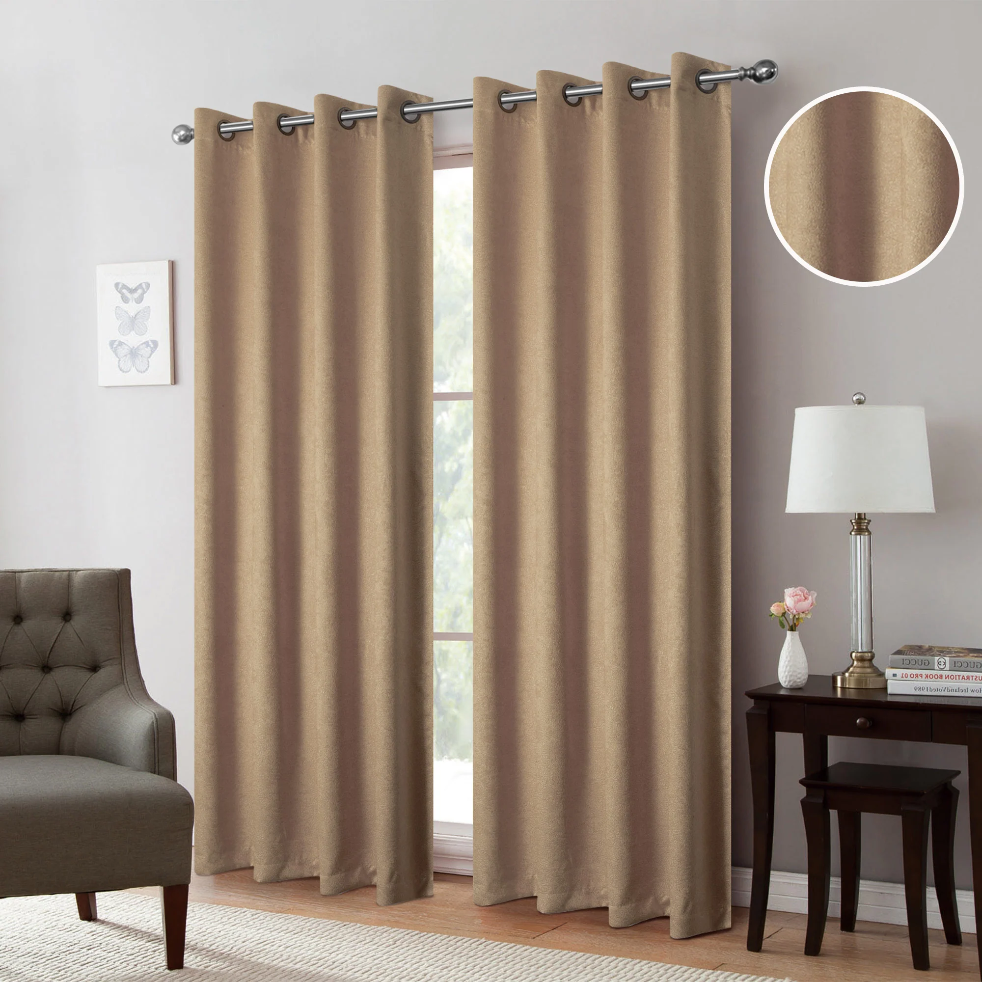 Isla Thermal Room Darkening Grommet Window Panel, 54x84 Inches