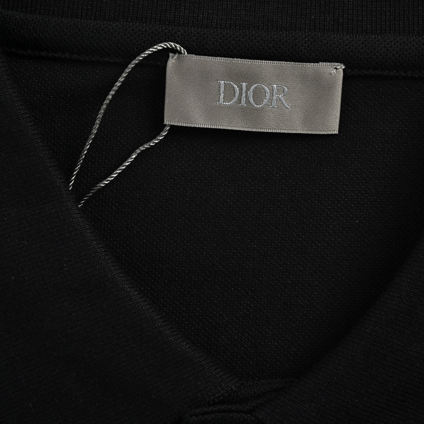 Dior 25ss CD gold thread embroidered letters Polo short sleeve