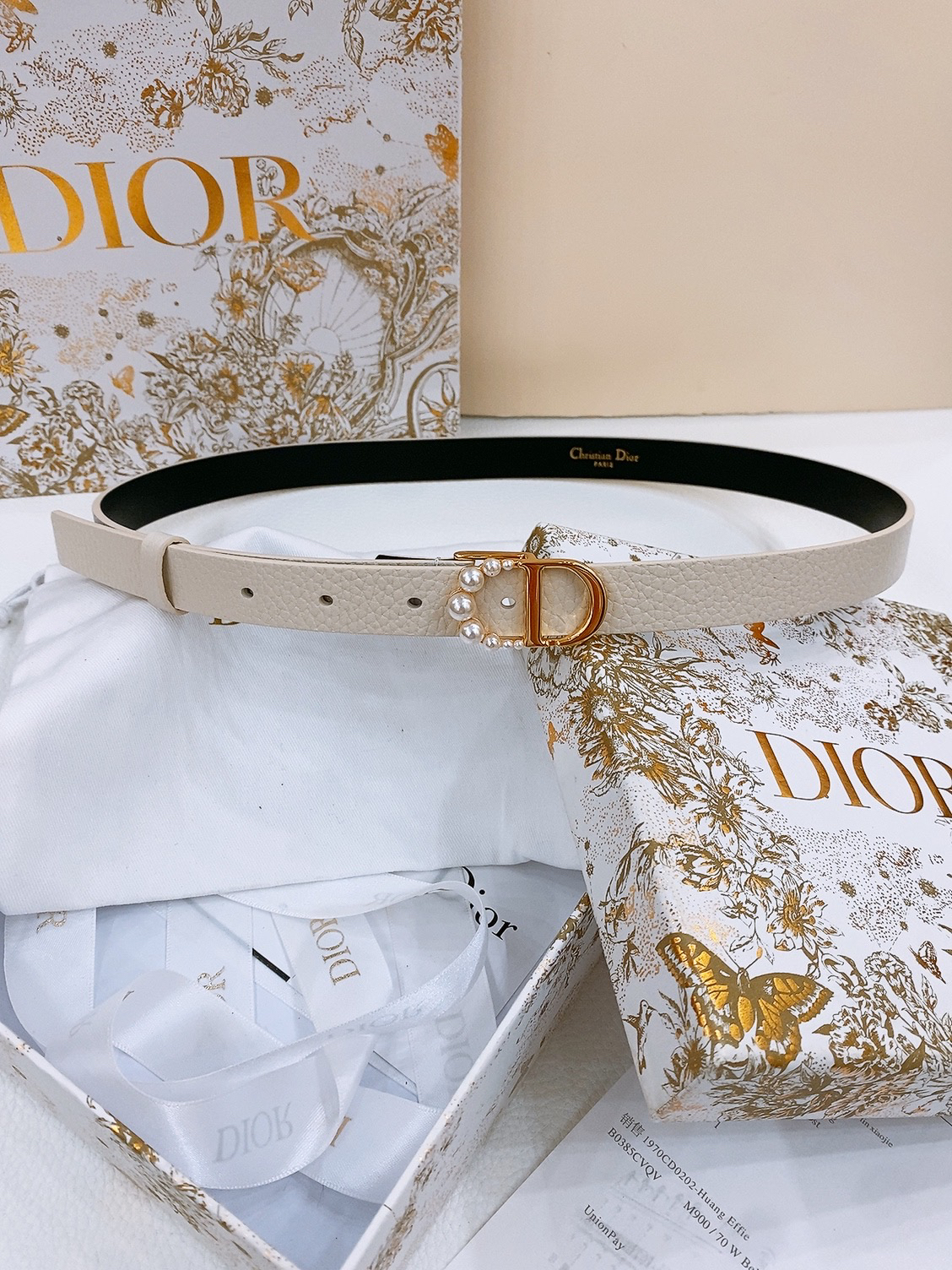 Dior Saddle Belt Cowhide Leather Belt 2.0CM Width