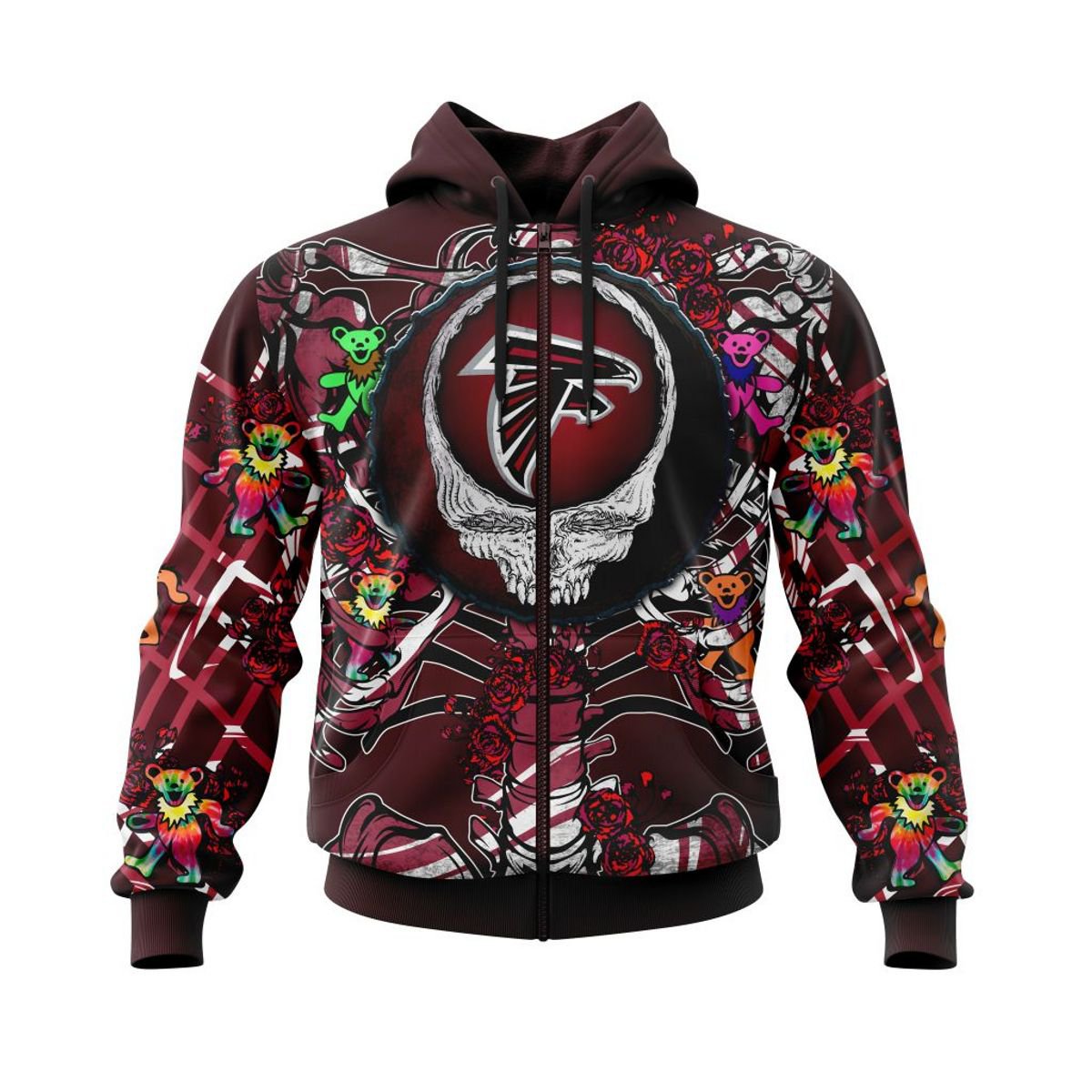 ATLANTA FALCONS 3D HOODIE MIX GRATEFUL DEAD