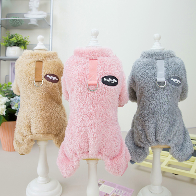 (🔥Last Day Promotion-SAVE 50% OFF) Fleece Pet Elastic Jumpsuit with Pull Ring-BUY 3 GET 15% OFF & FREE SHIPPING