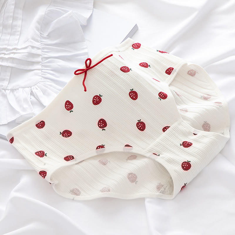 5 Pack Heart Strawberries Print Panty Set