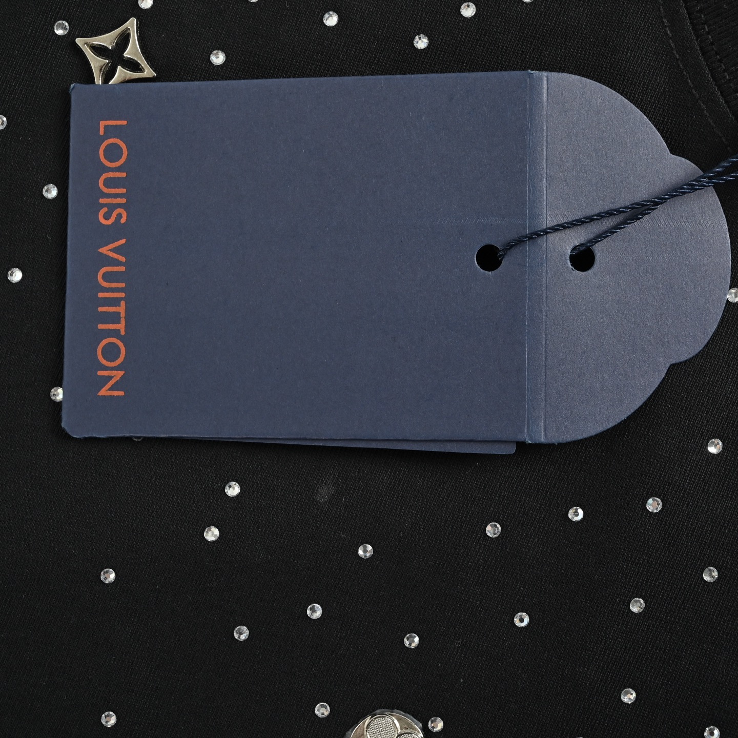 Louis Vuitton 25ss rivet logo star hot diamond short sleeve