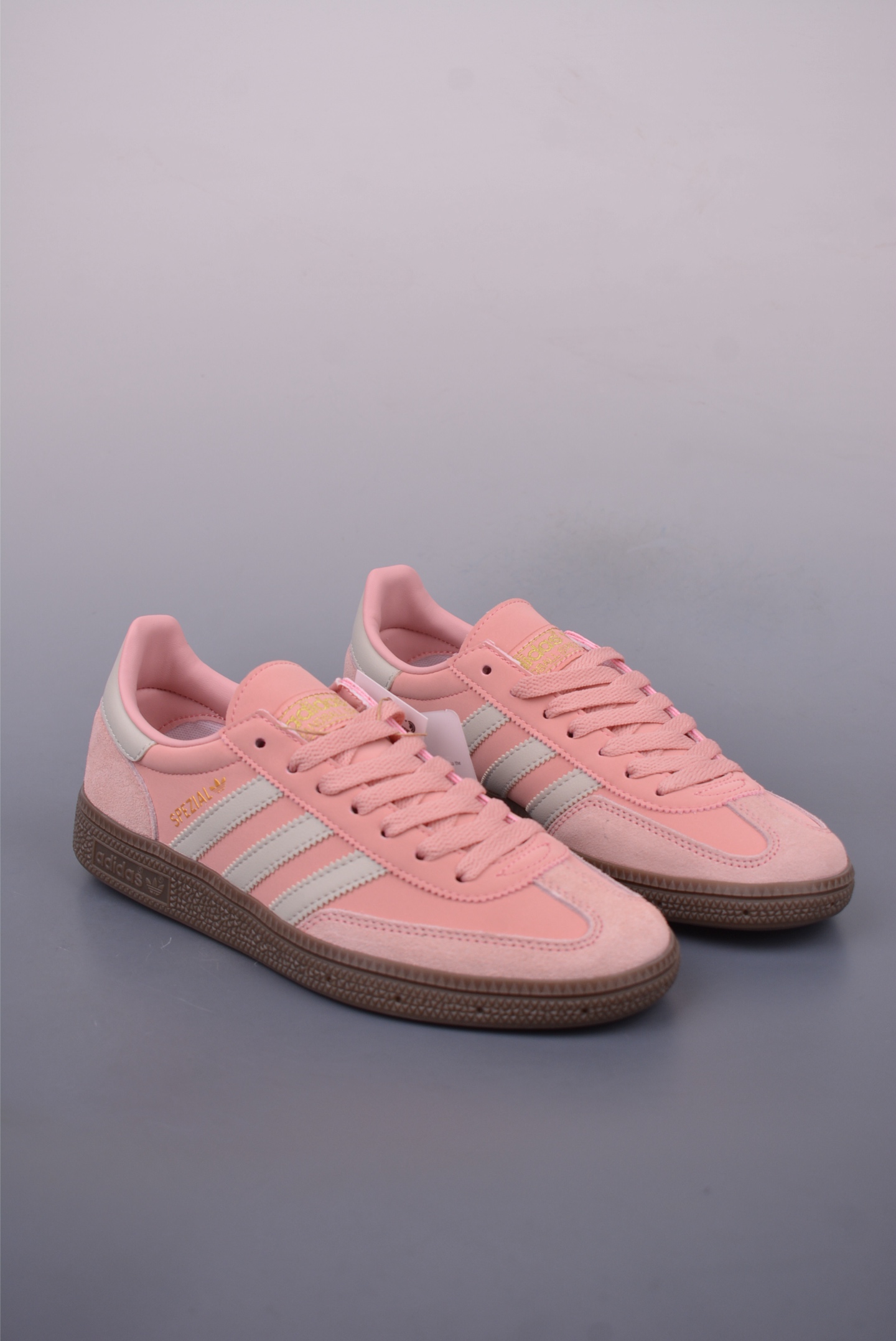 Adidas Originals Handball SPZL sports shoes Pink and white rubber sole IF7086