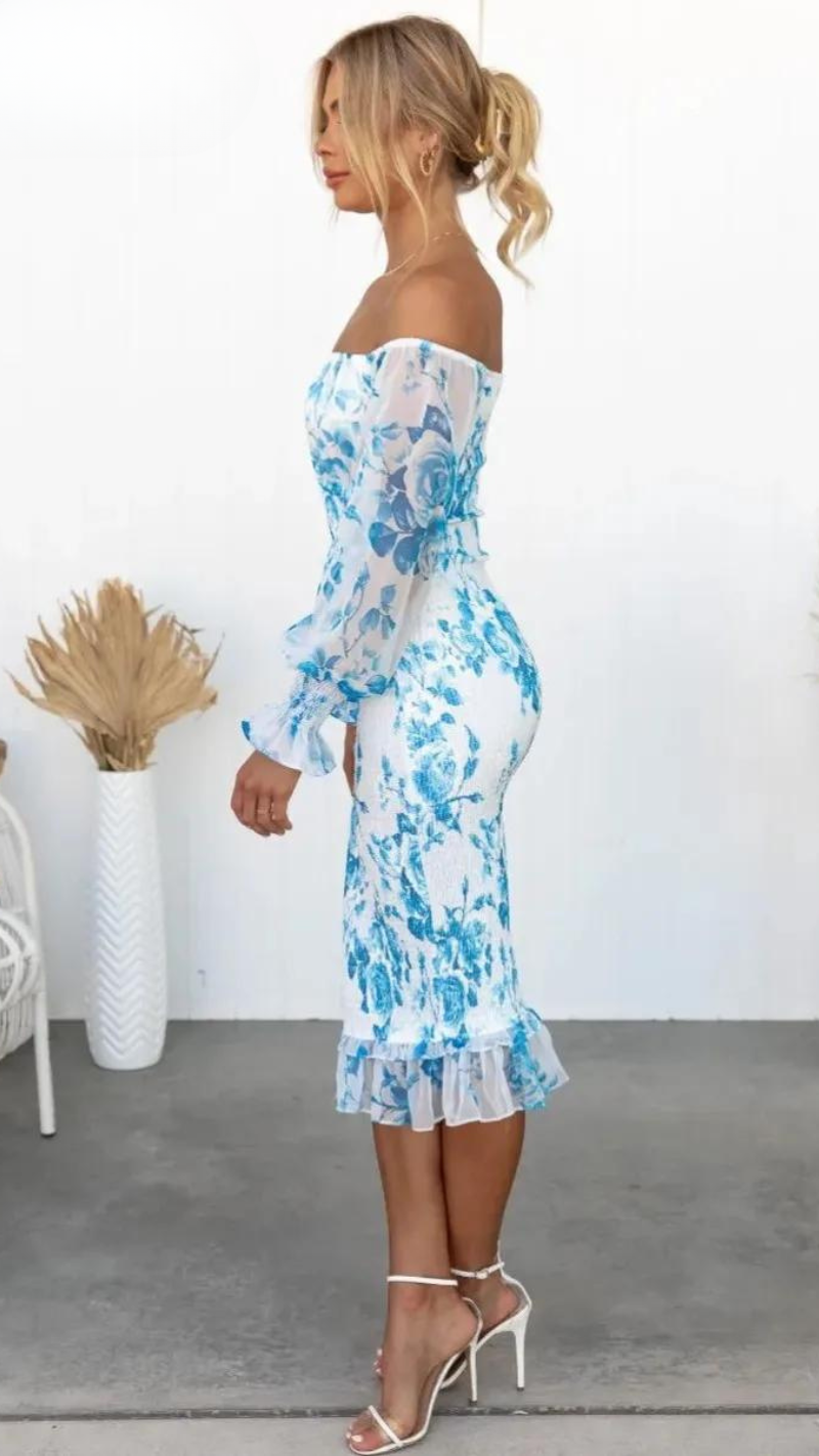 Off Shoulder Midi Dress