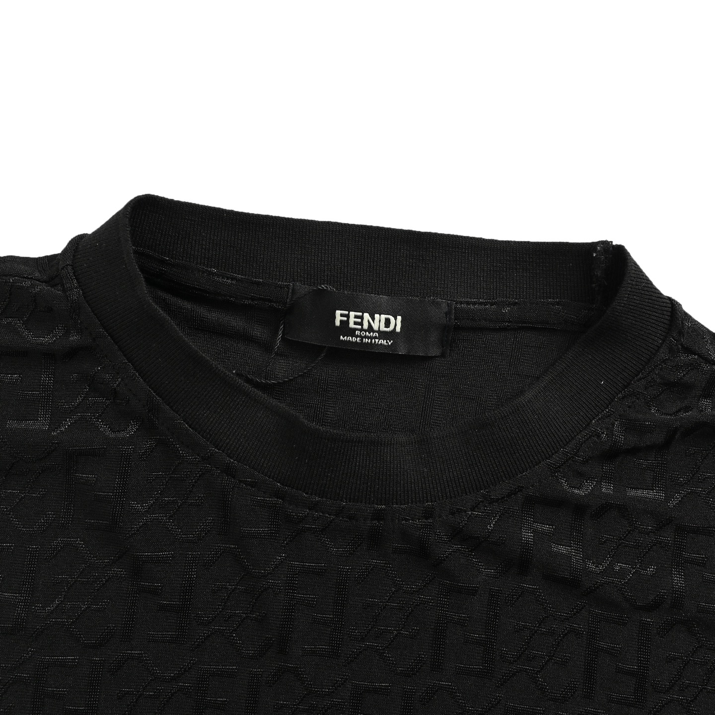Fendi 25ss ice silk dark pattern full double F jacquard short sleeves