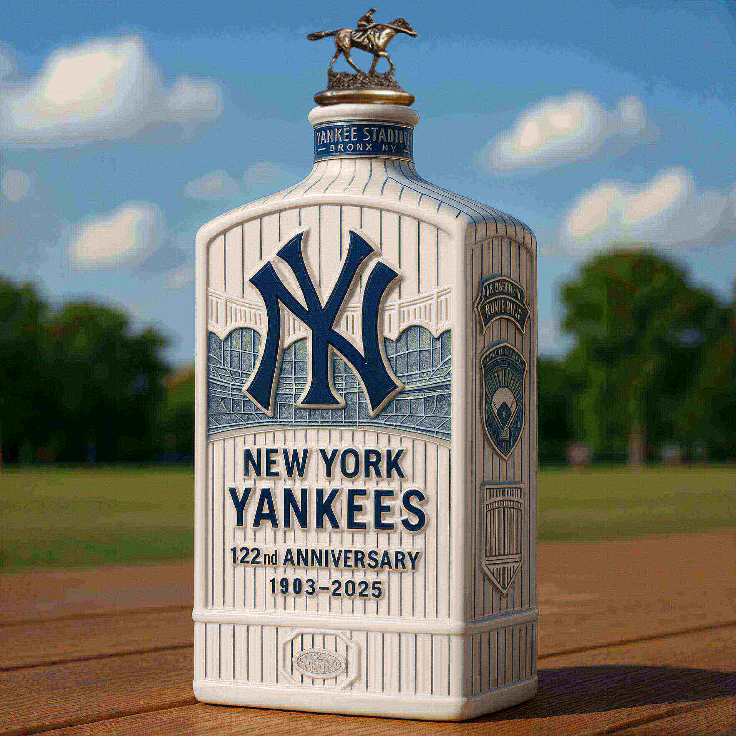 New York Yankees 122nd Anniversary Whiskey Bottle