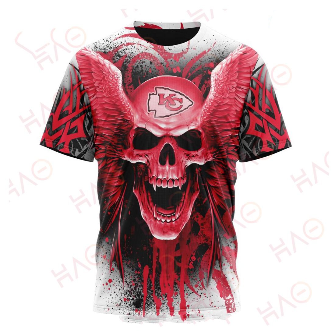 KANSAS CITY CHIEFS 3D HOODIE SKULL ART