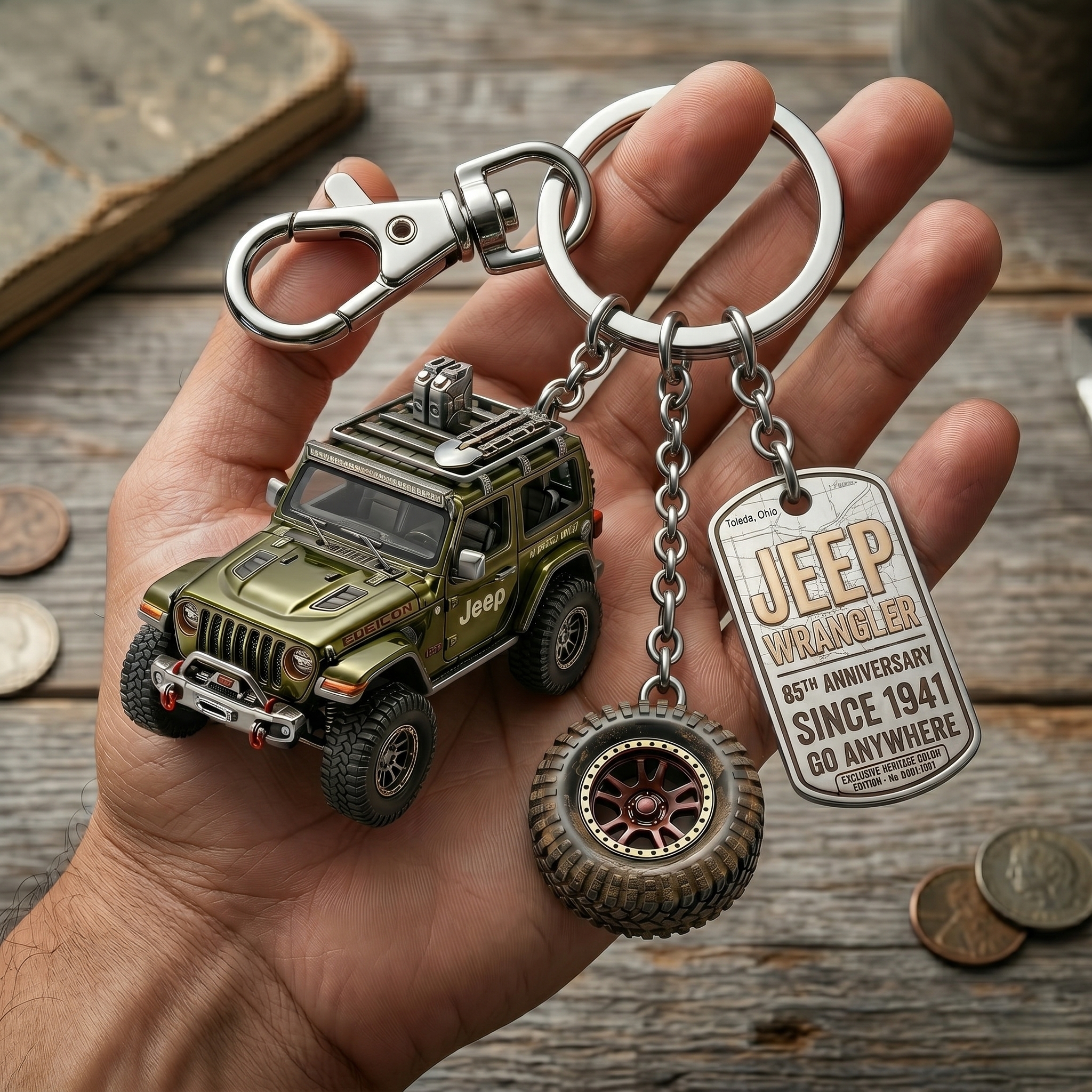 🚙 Jeep 85th: Wrangler Legacy Keychain – Go Anywhere Edition 🗝️