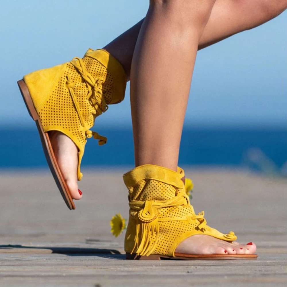 ❤️Mother's Day Sale 50% OFF❤️Women's BohemianFringed Toe Flat Sandals