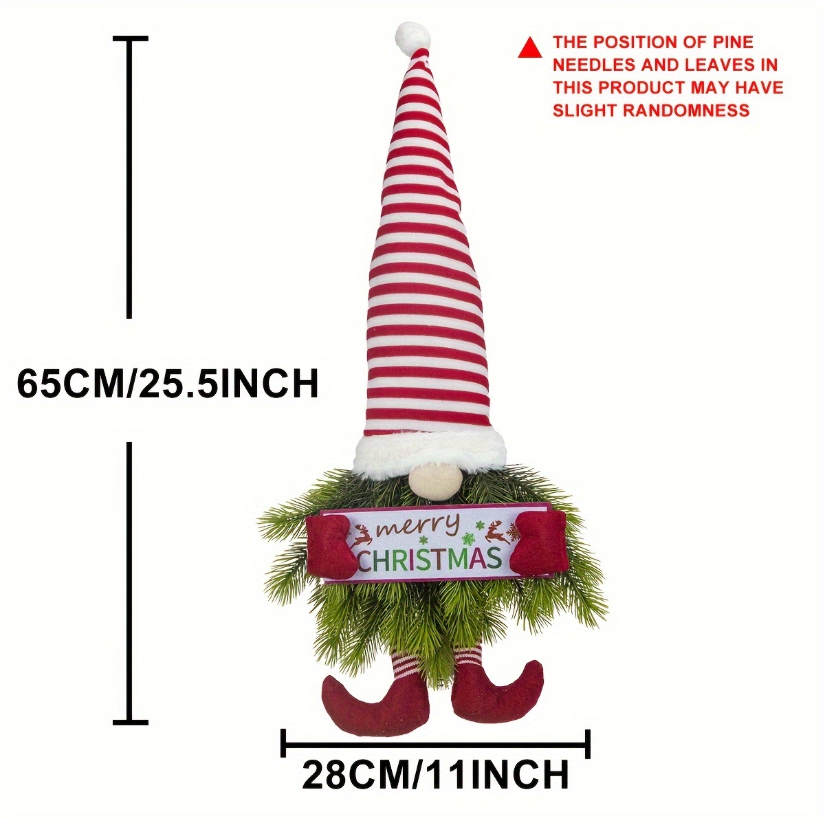 ✨🎄 Handmade Gnome Christmas Wreath with Striped Hat – Festive Door Hanging Decor🔥Buy 2 Get 10% OFF & Free Shipping