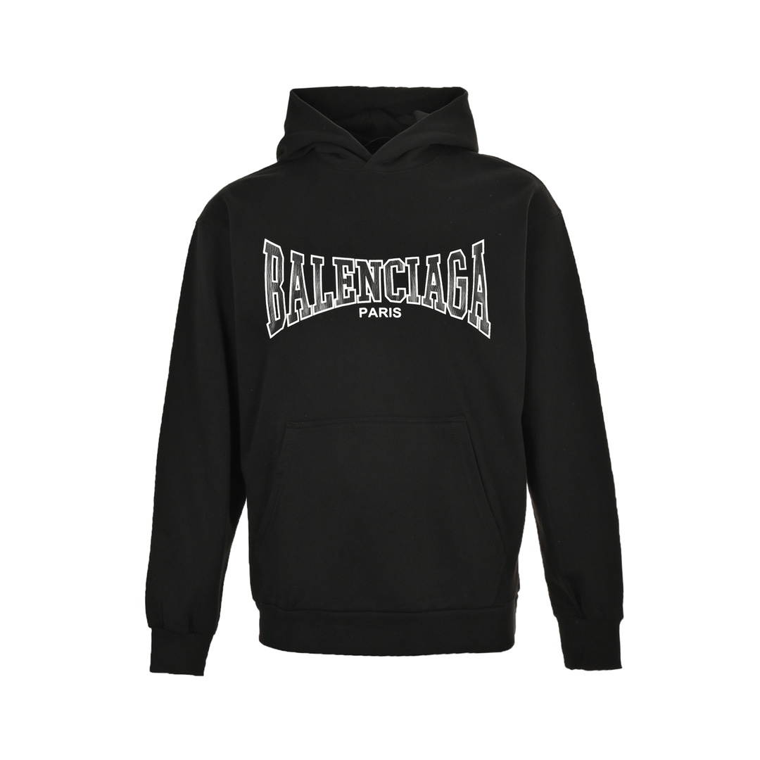Balenciaga 24Fw burst letter print hooded sweatshirt