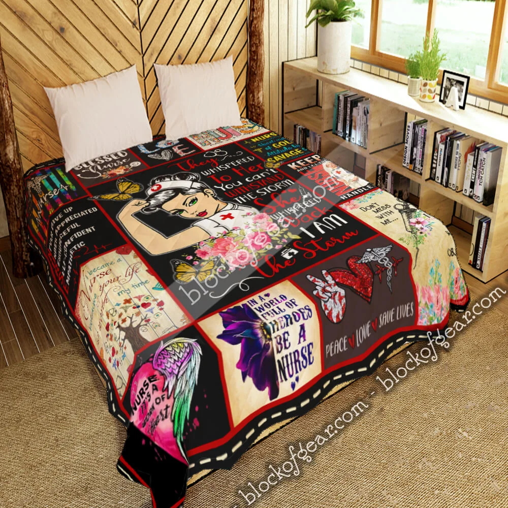 Nurse. I Am The Storm Quilt Blanket