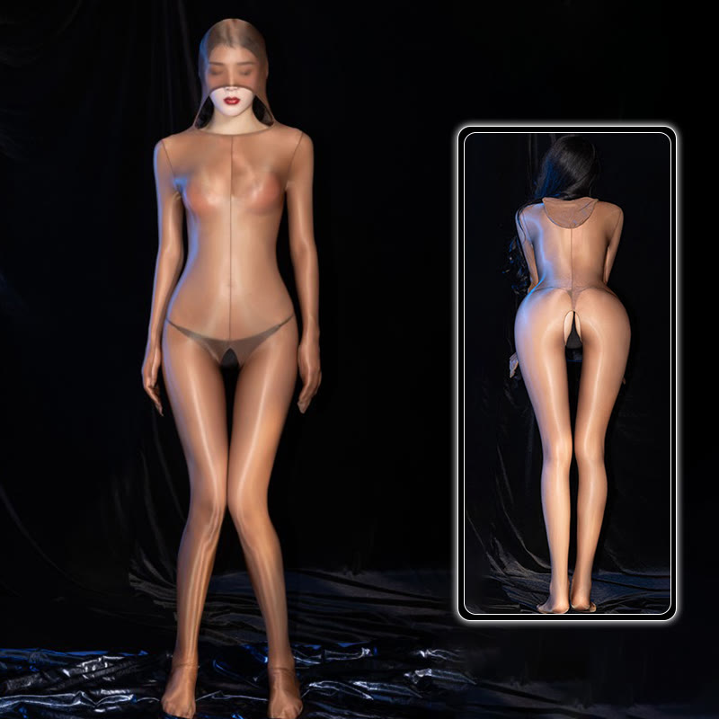 Sexy One-Piece See-through Hooded Jumpsuit Lingerie
