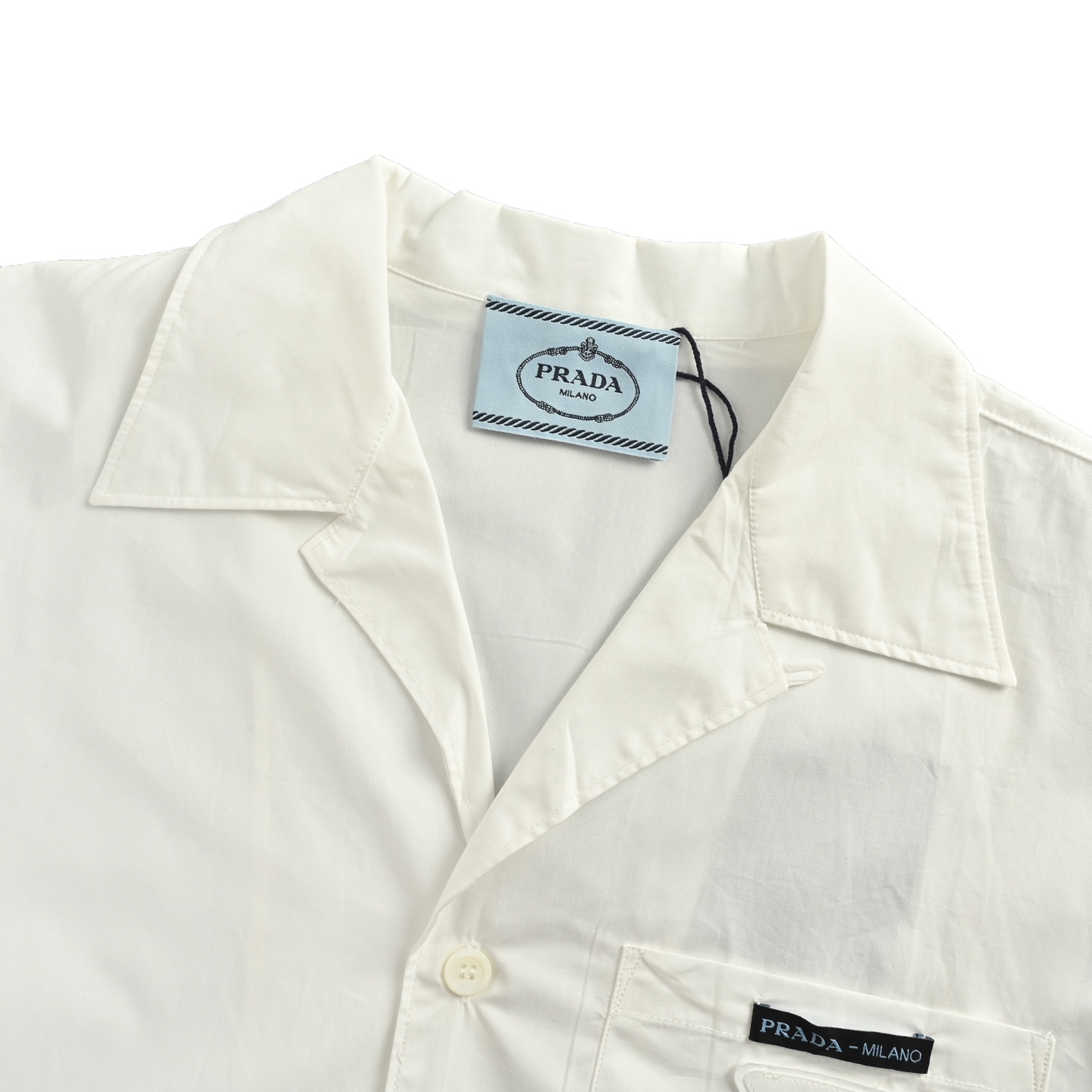 Prada 25ss short-sleeved shirt with pocket logo