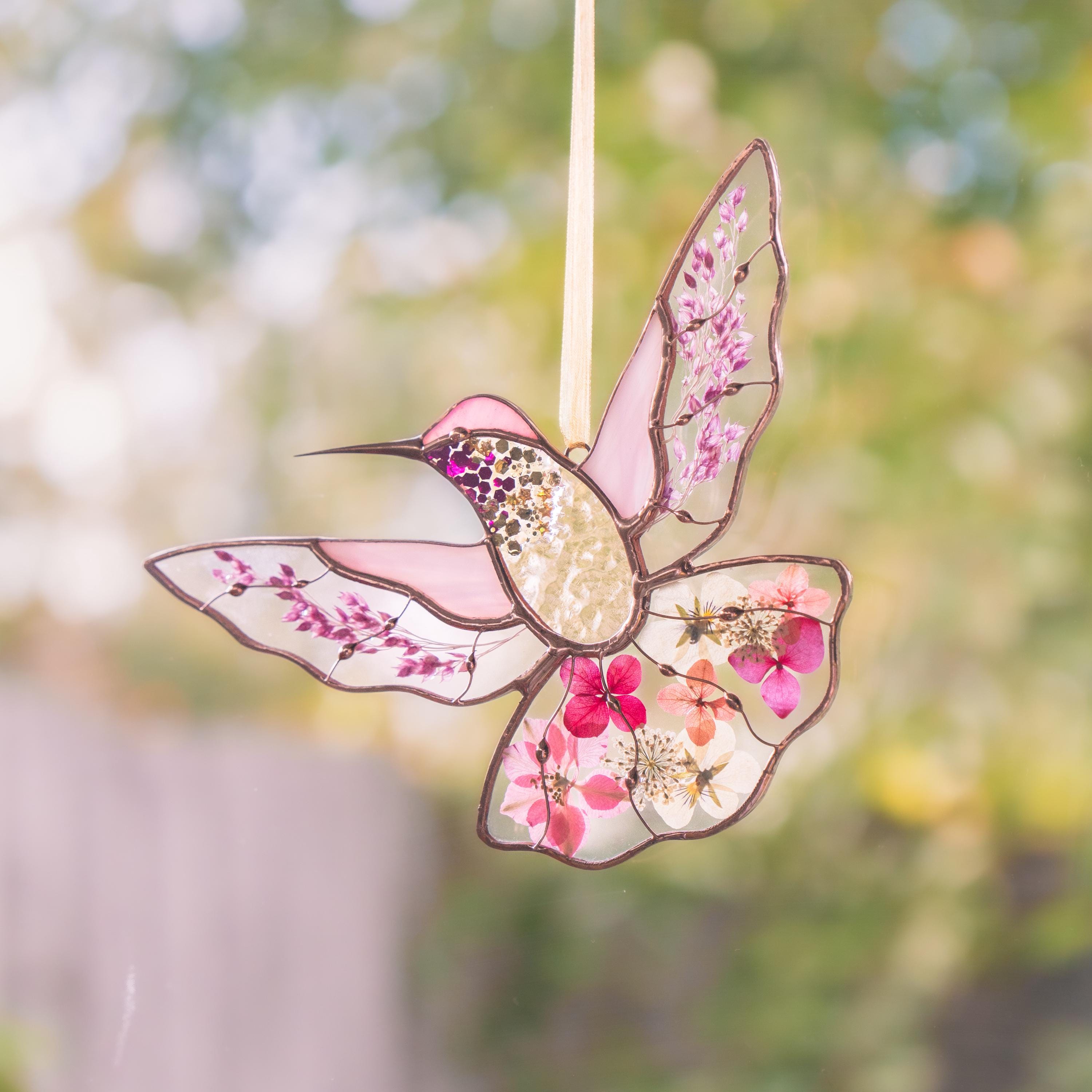 Hummingbird Stained Glass Window Hangings - Mothers Day Gift