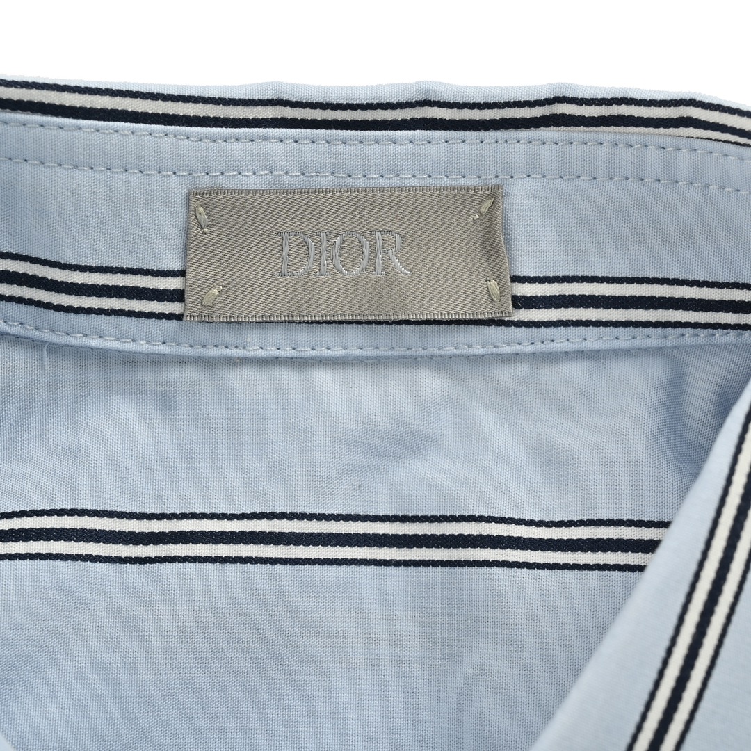Dior 24Fw pocket embroidered striped shirt