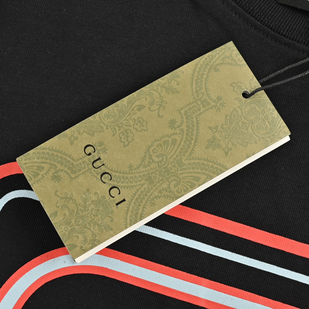 Gucci 24ss square letter print short sleeves